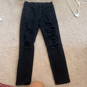 American Eagle Black Ripped Jeans 6